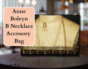 Anne Boleyn B Necklace Signature Bag Portrait Detail Travel Accessory Make Up Phone Case The Tudors History King Henry VIII Original Design