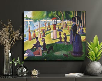 A Sunday Afternoon on the Island of La Grande Jatte Canvas Wrap Art Print Georges Seurat Canvas Print Wall Art Fine Art Home Decor Gift Idea