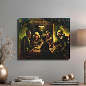 Van Gogh The Potato Eaters Canvas Print Vincent Van Gogh Prints Wall Decor Gallery Wall Art Naturalism Home Decor Holiday Gift Ideas Vintage