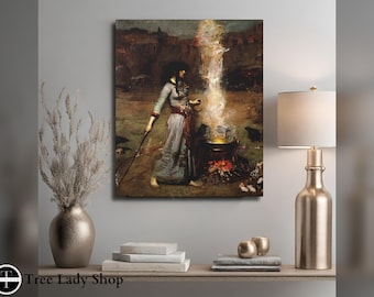 The Magic Circle Art Print John William Waterhouse Canvas Art Wall Art New Home Gift Living Room Decor Entryway Wall Decor Magic Witch Art