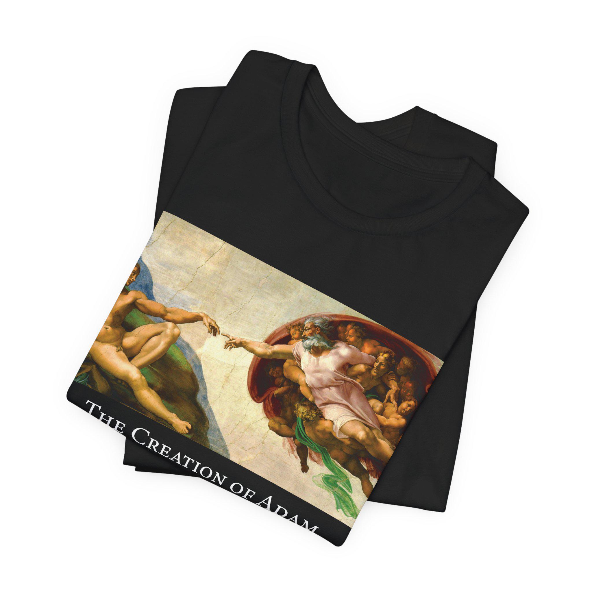 アダムの創造Tシャツ ミケランジェロシャツ システィーナ礼拝堂アート