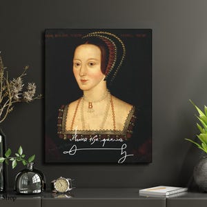 Anne Boleyn Signature Canvas Print Anne the Queen Canvas Print Wall Art Home Decor New Home Gift Idea Entryway Wall Art The Tudors History