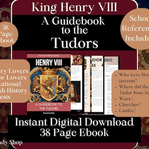 Henry VIII Tudor Digital Download EBook Printable Henry VIII Wives History School References Included Guidebook British Anne Boleyn English