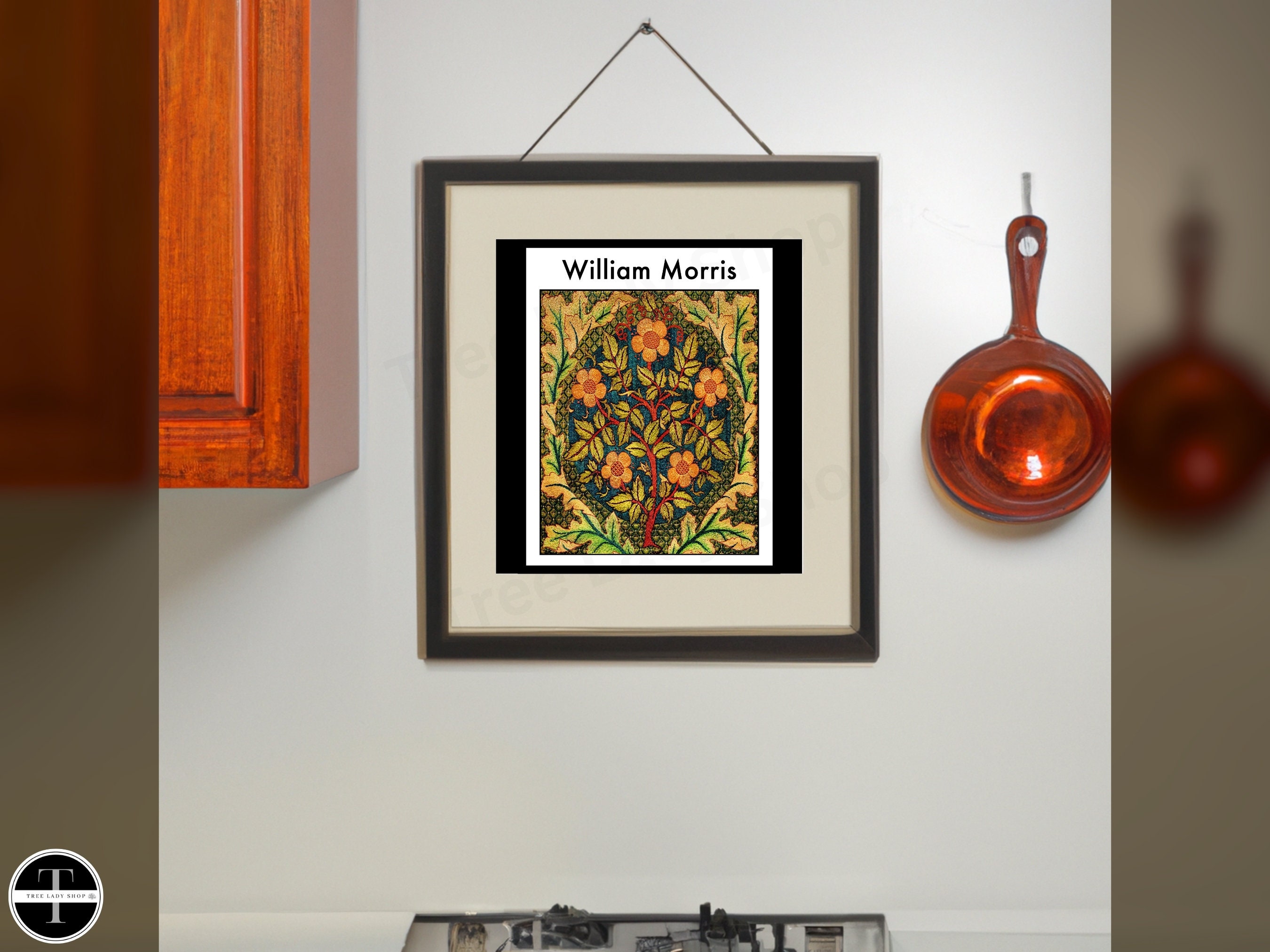 DRW William Morris Handfächer Aus Holz - Erdbeerdieb Design, 42 Cm Klappbar