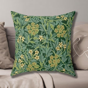 William Morris Jasmine Throw Pillow Small Pillow Large 20&quot; X 20&quot; Pillow Floor Pillow Gift Home Decor Inspo Arts and Crafts Movement Holiday