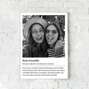 Personalized Poster - Best Friend Definition, Gift for Girlfriend, Friendship, Friendship Gift