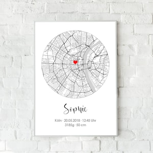 Personalisiertes Poster - Am Tag deiner Geburt, Geschenk zur Geburt für Eltern, Mama, Papa, Baby, Kind, Geburtsposter
