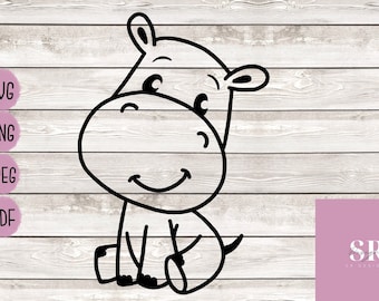 Download Baby Hippo Svg Etsy