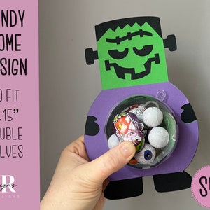Halloween candy dome Svg. Frankenstein candy dome svg. Chocolate holder svg. Halloween candy holder. Candy holder. Halloween candy holder.