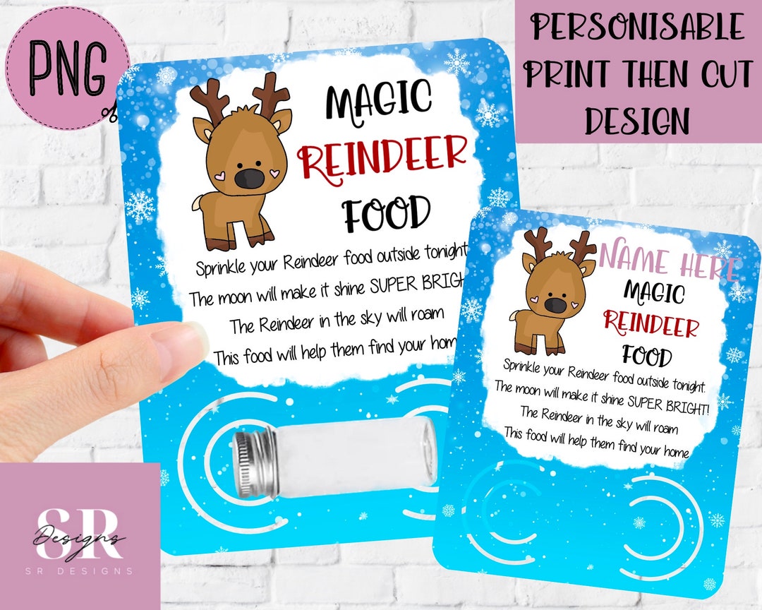 PNG: Reindeer Food Card. Reindeer Food Holder. Reindeer Card PNG. Christmas Card Png. Printable ...