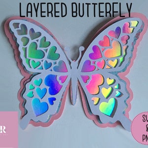 Paper Butterfly SVG cut file. 3D butterfly. Butterfly paper cut template. Floral butterfly svg/png