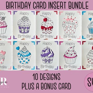SVG: Paquete de tarjetas de inserción de cumpleaños. Cricut Alegría amigable. Plantilla de sobre incluida. Paquete de tarjetas de cumpleaños Cricut Joy. SVG