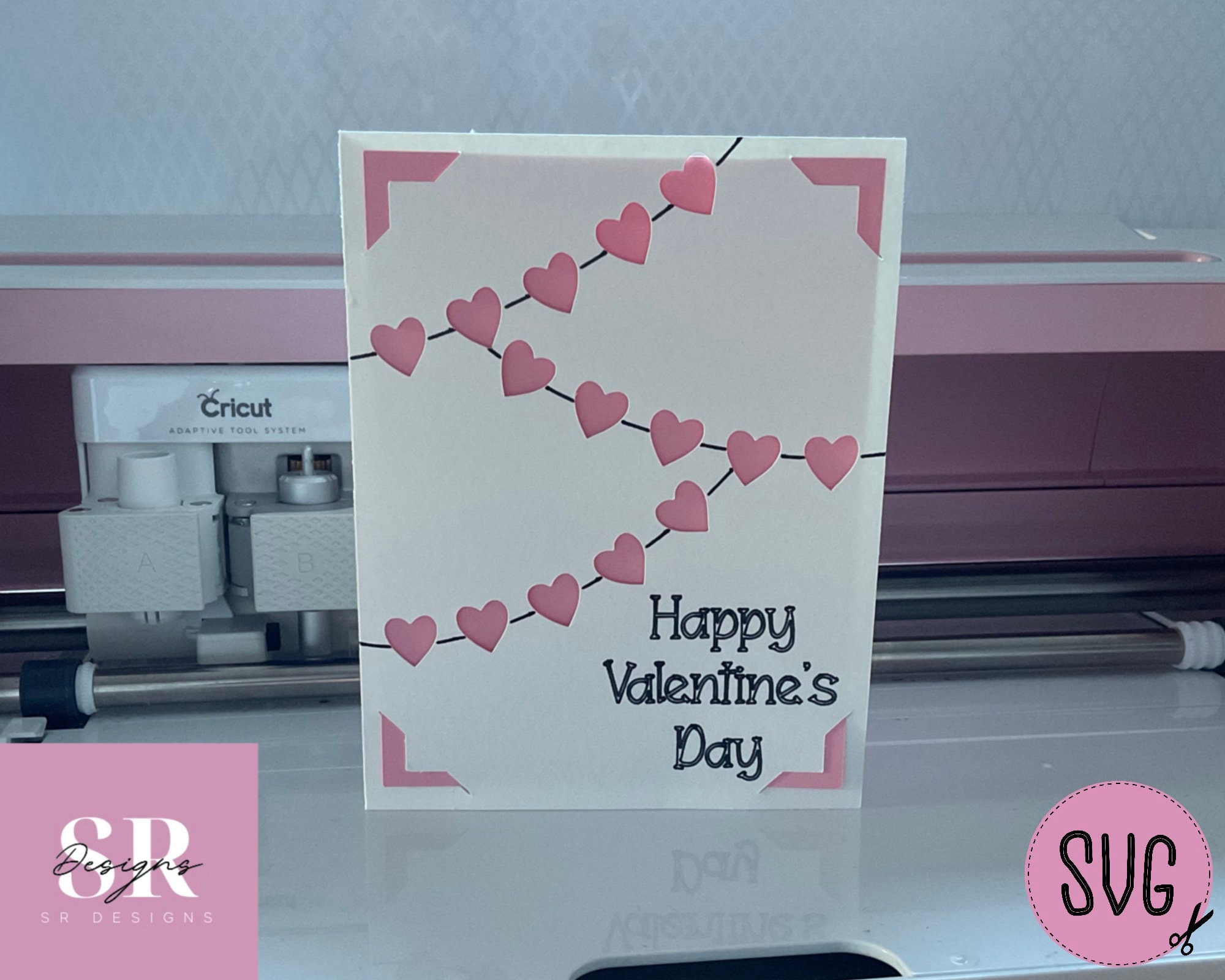 SVG: Valentines Day Insert Card. Cricut Joy Friendly. Draw 