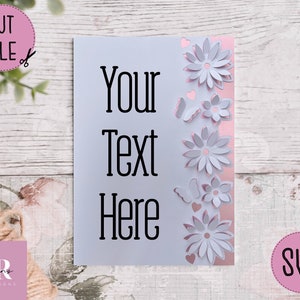 SVG: ‘pop up’/ 3D Floral card blank. Celebration. Card svg. Pop up flowers. 3d flowers. Pop up SVG. 3D card svg. Blank card svg. Cricut card