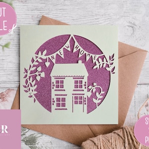 SVG: Neue Home-Karte. Digitaler Download. Scherenschnitt. Neue Heimkarte svg. Home sweet home svg. Florale Pop Ups. Pop up svg.