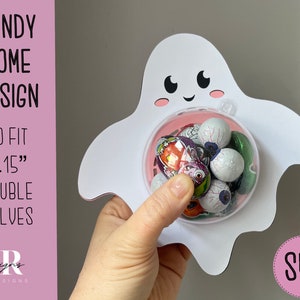 Halloween candy dome Svg. Ghost candy dome svg. Chocolate holder svg. Halloween candy holder. Candy holder. Halloween candy holder.