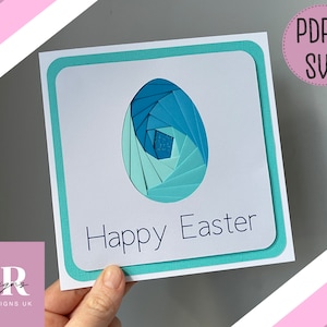 Modello di piegatura per uova di Pasqua a forma di Iris in PDF e SVG. Modello di piegatura per Iris. Design per biglietti di Pasqua a forma di uovo. Modello di Iris pasquale. PDF per il taglio a mano.