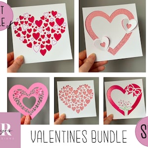 SVG: 'pop up' / 3D Valentines Card Bundle. San Valentín svg. Tarjeta de San Valentín svg. Corte de papel. Paquete de tarjetas de San Valentín. Emerger SVG. SVG 3D.