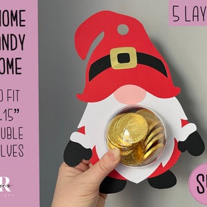 Gnome candy dome Svg. Chocolate holder svg. Christmas candy holder. Candy holder. Christmas candy holder. Layered Christmas paper craft.