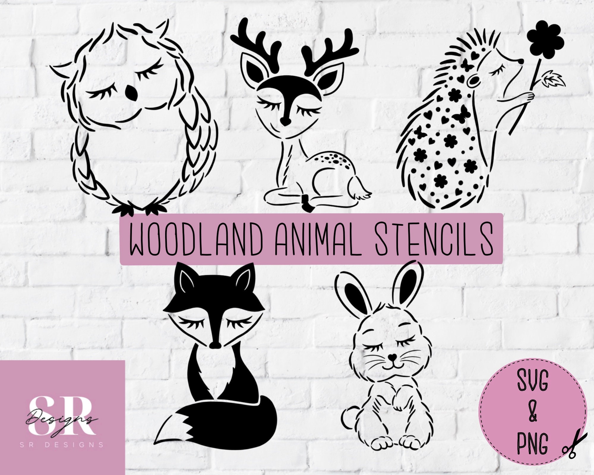 SVG: Woodland Animal Stencil Bundle. Animal Svg. Woodland Animals. Animal  Stencil Svg. Cute Animal Svg. SVG. PNG. 