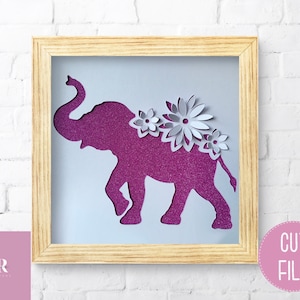 SVG: ‘pop up’/ 3D Elephant. Digital download. Paper cutting. Elephant cut file. Flower pop ups. Elephant svg. Pop up SVG. 3D SVG.