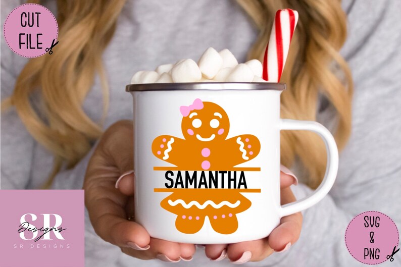 SVG: Gingerbread Woman Split Monogram Svg. Gingerbread Man Svg ...