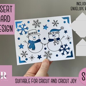 SVG: Tarjeta de inserción navideña. Cricut Alegría amigable. Dibuja y corta el diseño de la tarjeta. Plantilla de sobre incluida. Tarjeta de Navidad Cricut Joy SVG