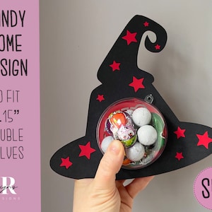Halloween candy dome Svg. Witch hat candy dome svg. Chocolate holder svg. Halloween candy holder. Candy holder. Halloween candy holder.