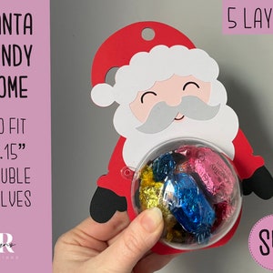 Santa candy dome Svg. Chocolate holder svg. Christmas candy holder. Candy holder. Christmas candy holder. Layered Christmas card craft.