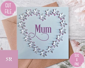 SVG: 3D/ ‘pop up’ Mother’s Day card. Happy Mother’s Day. 3D Mother’s Day svg.  Pop up card. Pop up flowers. 3D butterfly. SVG/PNG