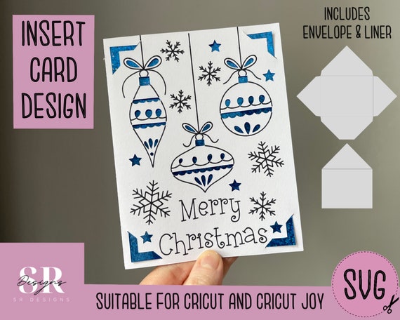 SVG: Christmas Insert Card. Cricut Joy Friendly. Draw and Cut Card