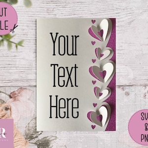 SVG: 'pop up'/ Tarjeta 3D Heart en blanco. Tarjeta svg. Pop-up Corazones. Pop-up SVG. Tarjeta 3D svg. Tarjeta en blanco svg. Tarjeta Cricut