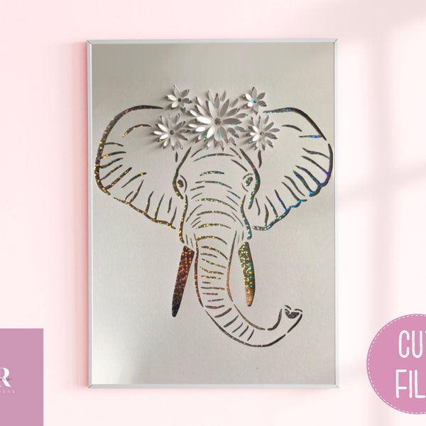 SVG: ‘pop up’ 3D Elephant cut file/ digital download. elephant card cut file.