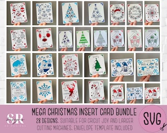 SVG: Mega Christmas insert Card Bundle. Christmas svg. Christmas card svg. Paper cutting. Christmas card svg bundle. 3D SVG.