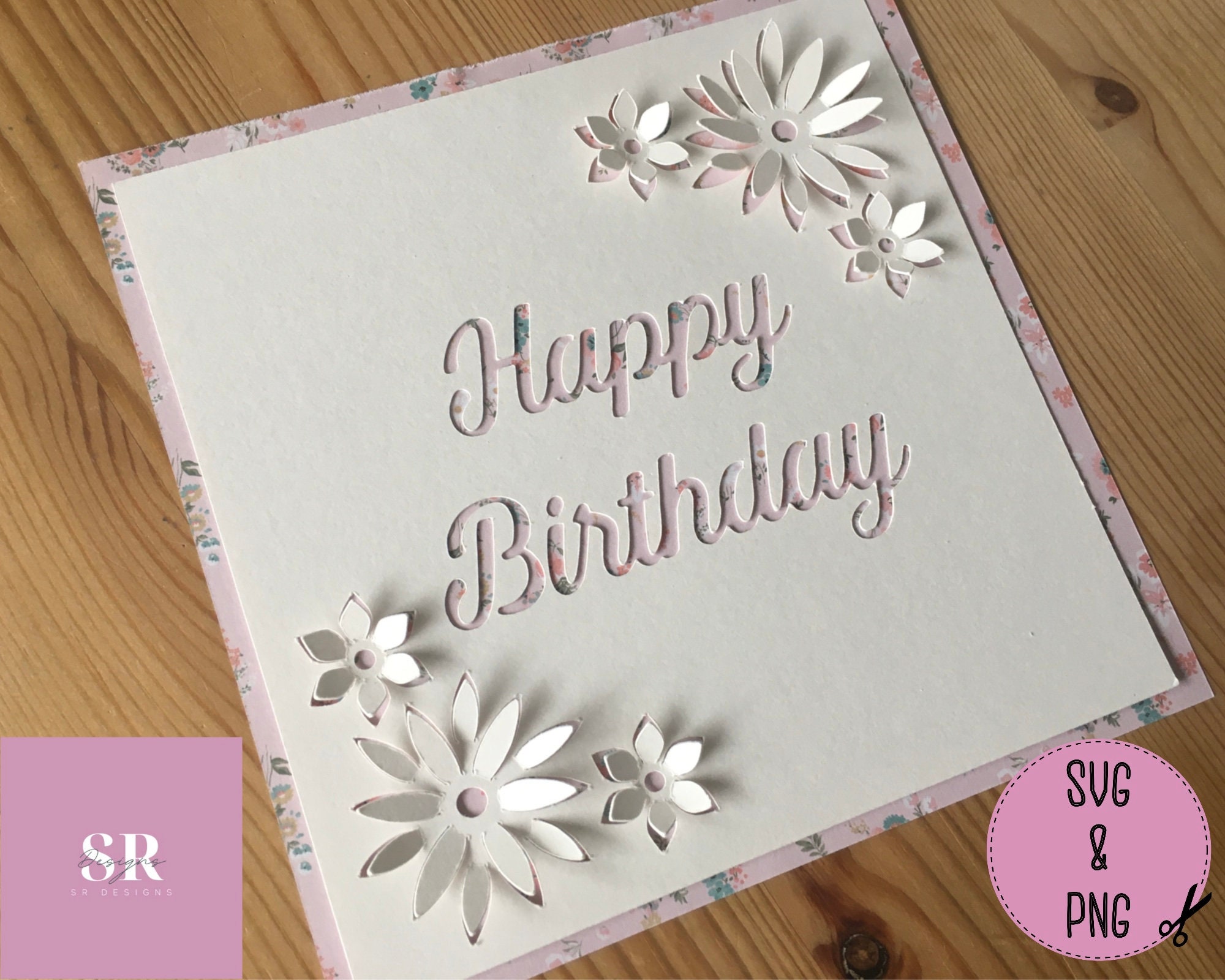SVG: 3D/ pop Up Flower Birthday Card Digital Download. Happy - Etsy