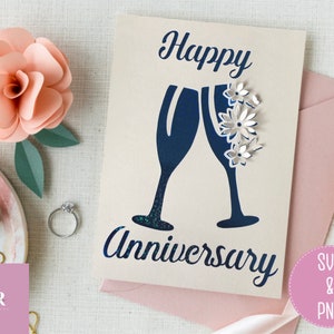 SVG: ‘pop up’/ 3D Anniversary svg. Celebration. Wedding svg. Congratulations. Champagne svg. Pop up flowers. 3d flowers. Pop up SVG