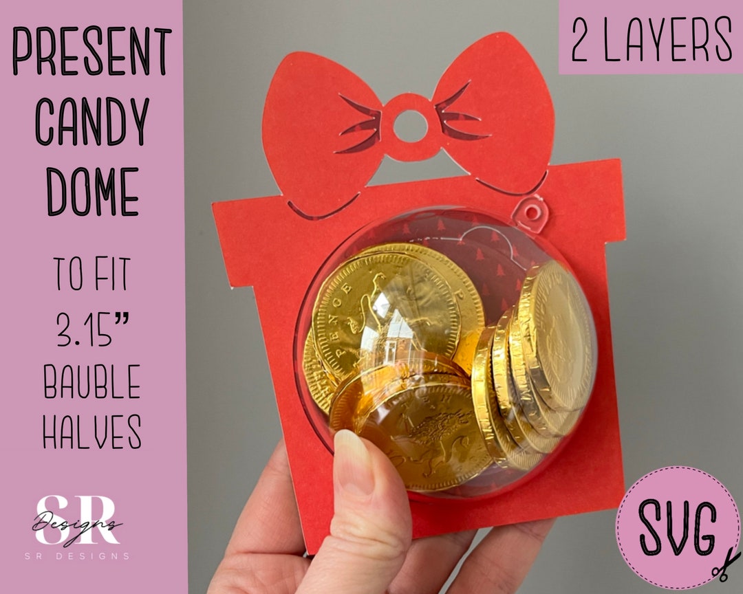 Present Candy Dome Svg. Chocolate Holder Svg. Christmas Candy Holder