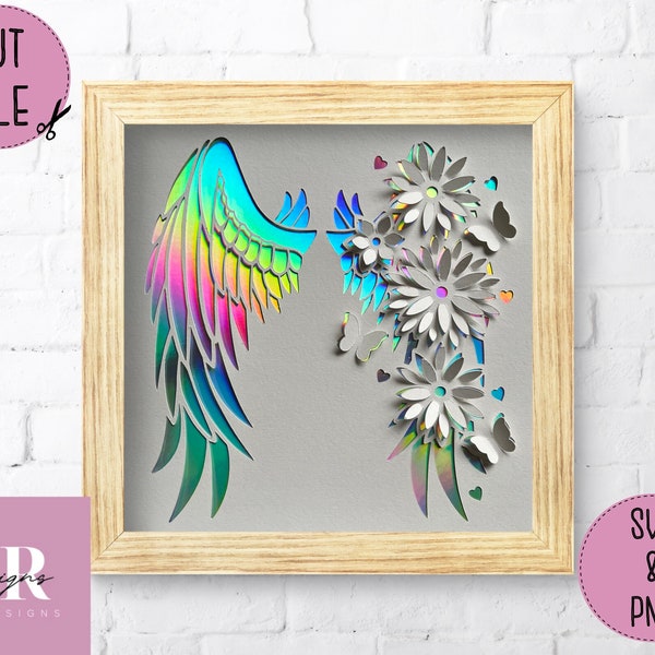 SVG: ‘pop up’/ 3D Angel wings. Paper cutting. Angel wings svg. Memorial svg. Angels appear when loved ones are near. Pop up SVG.