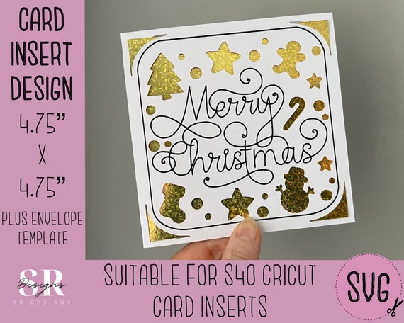 SVG: Christmas Insert Card. Cricut S40 Insert Card. Christmas Card