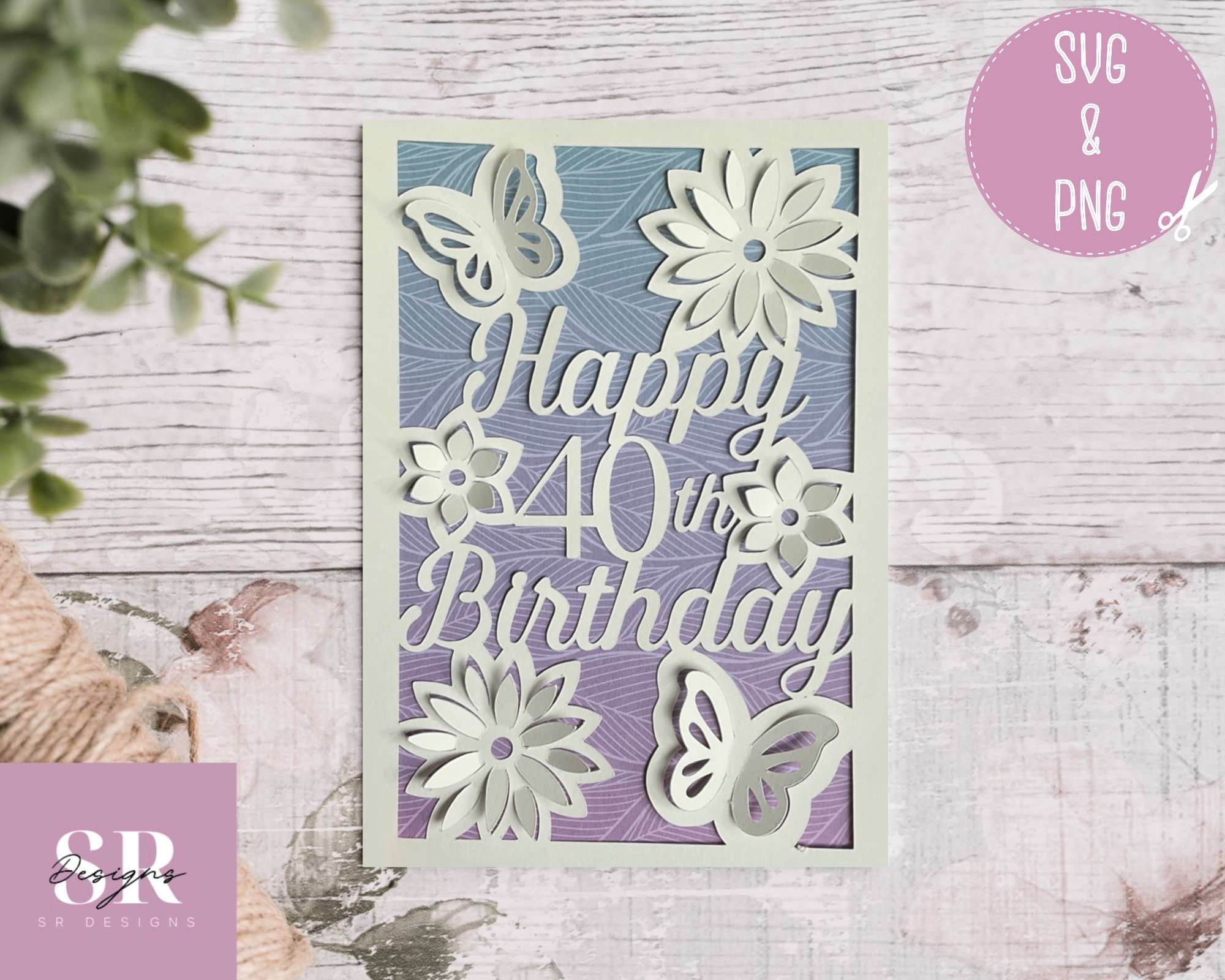 SVG: ‘pop Up’/ 3D Happy 40th Birthday Card. Birthday Card Svg. Pop up ...