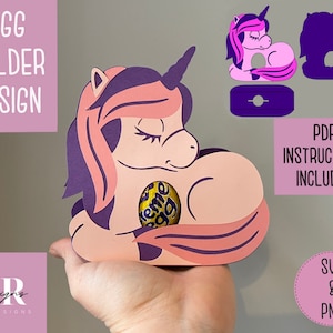 Unicorn Egg holder. Egg holder svg. Unicorn Easter egg holder. Creme Egg holder svg.