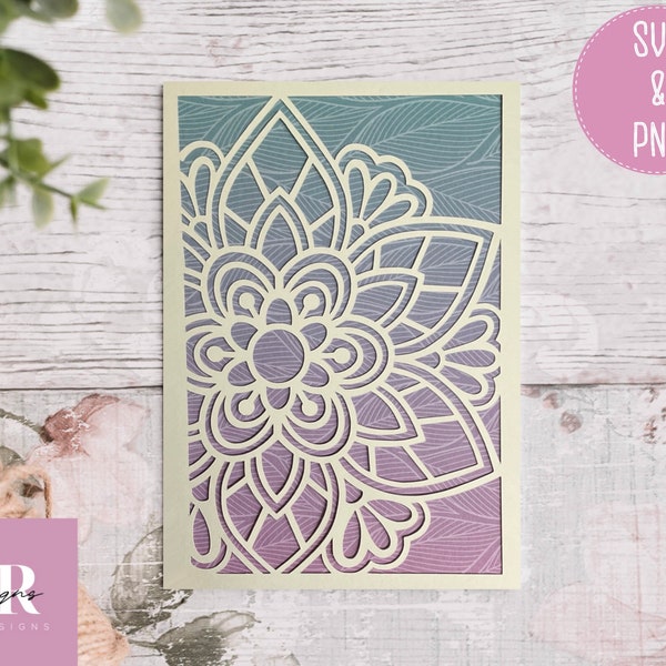 SVG: Mandala card. Happy birthday. Mandala card svg. SVG/PNG