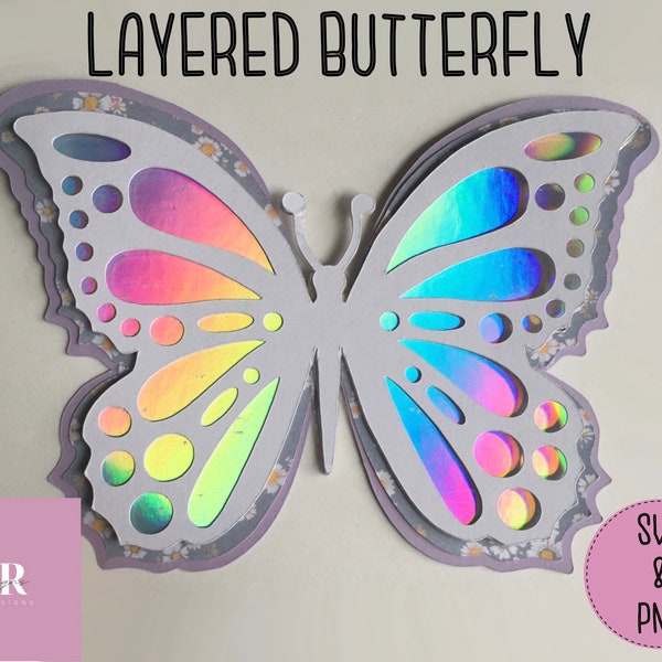 Paper Butterfly SVG cut file. 3D butterfly. Butterfly paper cut template. Floral butterfly svg/png.