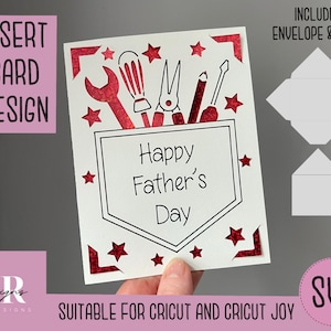 SVG: Fathers day insert card. Cricut Joy friendly. Draw and cut card design. Envelope template included. Cricut Joy Birthday card SVG