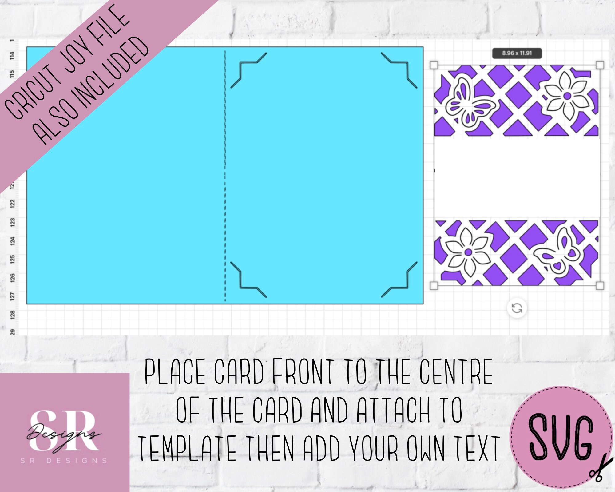SVG: 3D Floral Card Blank Insert Card. Cricut Joy Friendly. Draw and ...