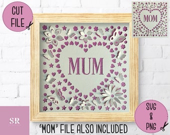 SVG: 3D/ ‘pop up’ Mother’s Day card. Happy Mother’s Day. 3D Mother’s Day svg.  Pop up card. Pop up flowers. Mom card. 3D butterfly. SVG/PNG