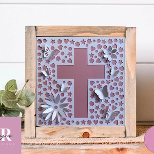 SVG: Cross card cut file. Christian card svg. Cross svg. Christening card svg. Wedding card svg. Christmas card svg. Card making. SVG. PNG.