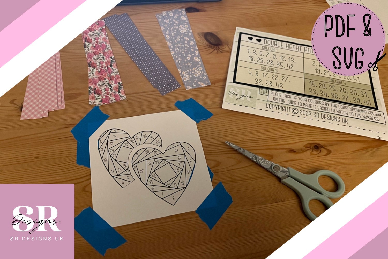 Heart Iris Folding Pattern Template PDF &amp; SVG. Iris Folding - Etsy UK