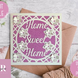 SVG: Home Sweet Home Karte. Digitaler Download. Scherenschnitt. Neue Heimkarte. Home sweet home svg. Florale Pop Ups. Pop up svg.