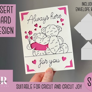 SVG : Carte d’insertion de sympathie. Compatible avec Cricut Joy. Dessinez et découpez la conception de cartes. Modèle d'enveloppe inclus. Carte de sympathie Cricut Joy SVG
